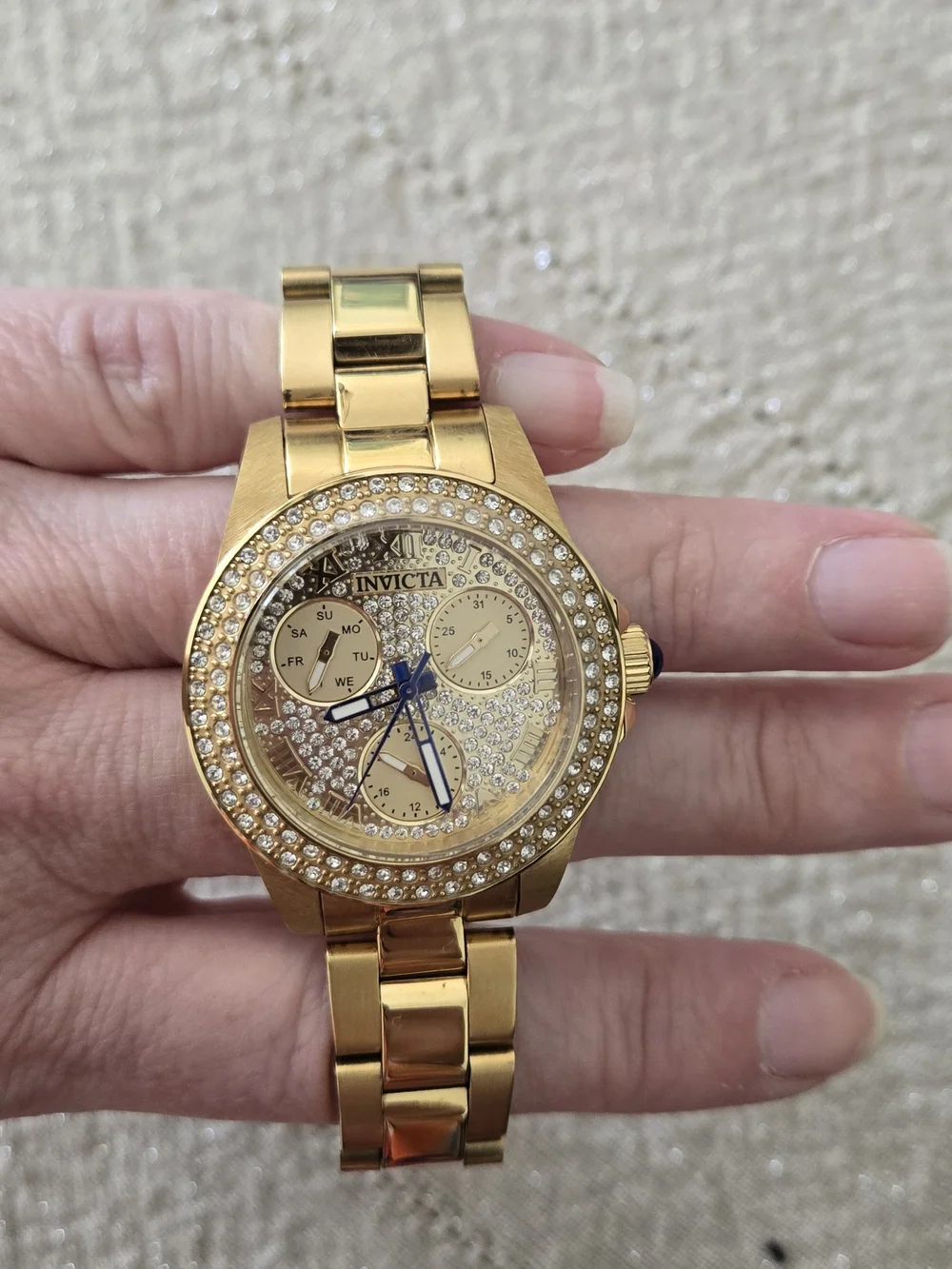Invicta Women's Gold Crystal Accent Bracelet Watch